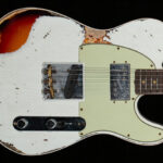 CUSTOM-MADE Telecaster Relic Olympic White Over 3-Tone Burst