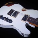 CUSTOM-MADE Telecaster Relic Olympic White Over 3-Tone Burst